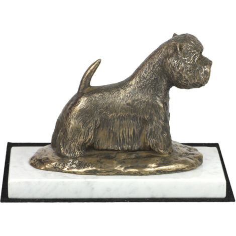 West Highland White Terrier, Westie - estatuilla de perro, figura de mármol blanco, trofeo para una exposición de perros de Art-Dog