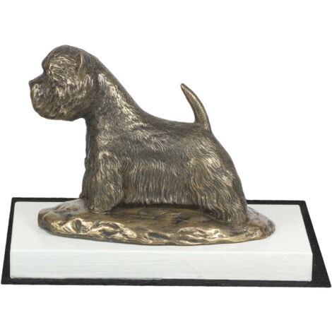 West Highland White Terrier, Westie - statuetta di cane, figurina su base bianca, trofeo per una mostra canina di Art-Dog