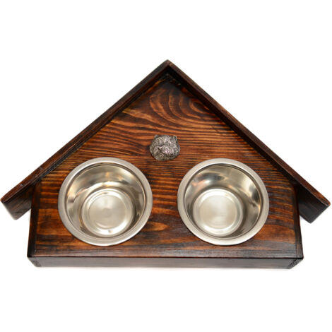 West Highland White Terrier, Westie - supporto in legno con ciotole per cani, ciotole decorative per cani, un regalo per l'adozione di un cane di Art-Dog