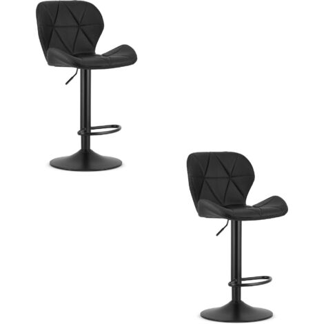 WEST Hocker – schwarzes Kunstleder / schwarzes Gestell x 2