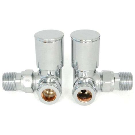 West Milan Corner Radiator Valves Pair Chrome