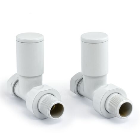 West Milan Straight Radiator Valves Pair - White