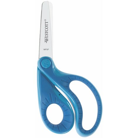 Westcott 22002 00 – Forbici Ergo Junior Softgrip – Forbici da bricolage, 13 cm, acciaio, Blu, 12,9 x 6.1 x 1 cm