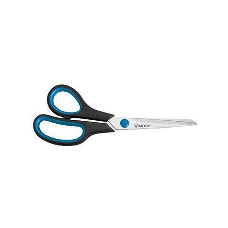 WESTCOTT Universalschere Westcott Easy Grip 201mm Linkshänder Stahl schwarz/blau