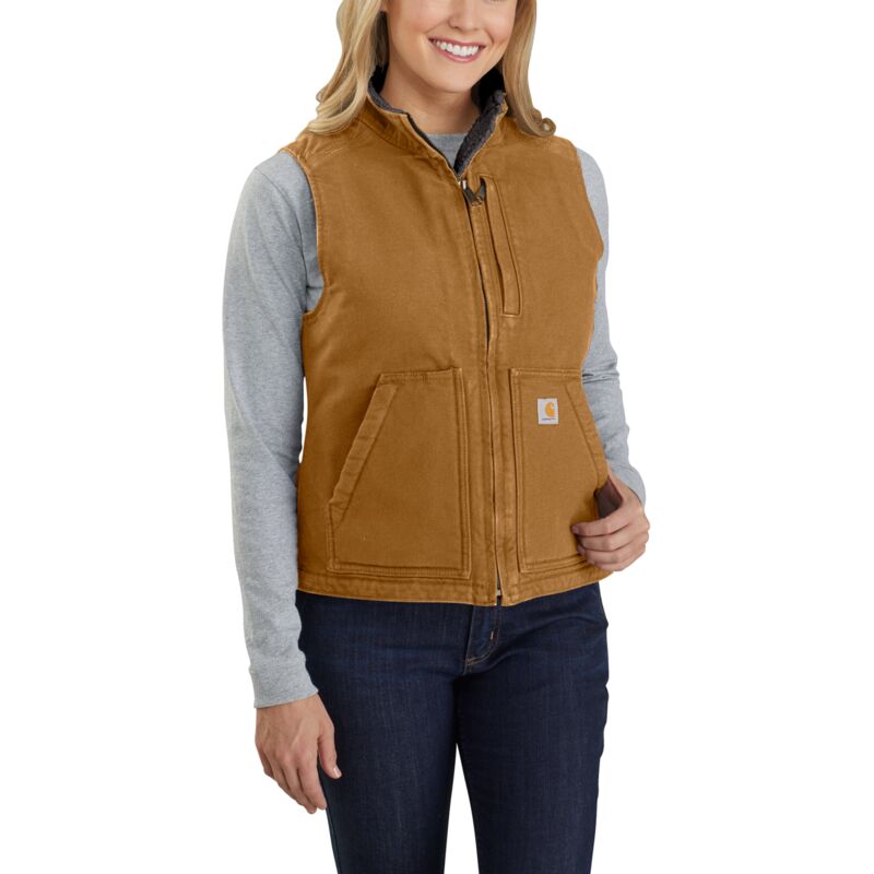Sherpa Lined Mock Ärmellose Weste Braun T.m - Carhartt