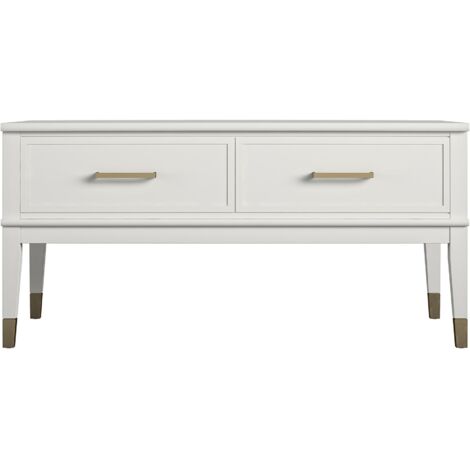 Westerleigh-Table basse avec plateau relevable en MDF blanc