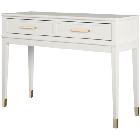 Westerleigh-Table console avec 2 tiroirs en MDF blanc