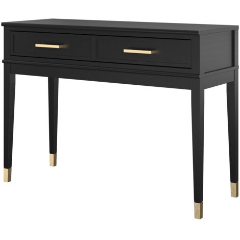 Westerleigh-Table console avec 2 tiroirs en MDF noir