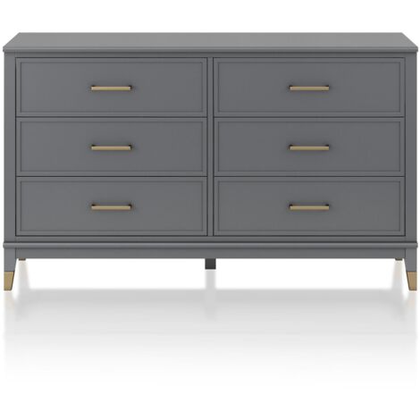 WesterleighCommode avec 6 tiroirs en mélaminé gris graphite