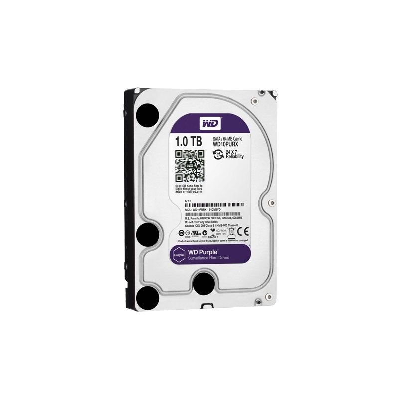 Western Digital - disque dur 3.5 purple 1TB SATA3 64MB WD10PURX video surveillance