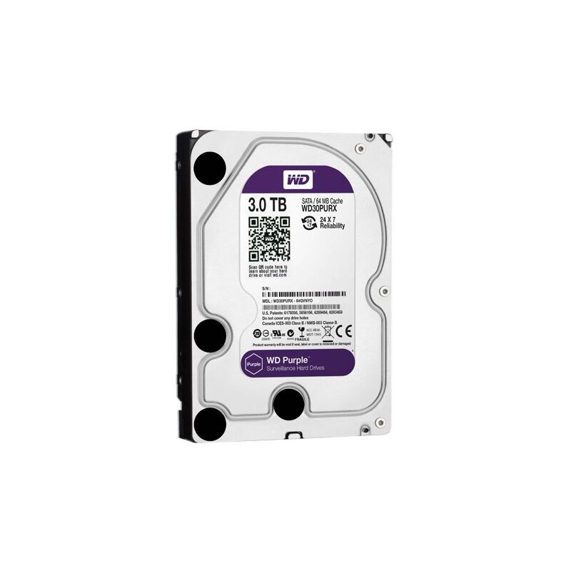 Western Digital - disque dur 3.5 purple 3TB SATA3 64MB WD30PURX video surveillance