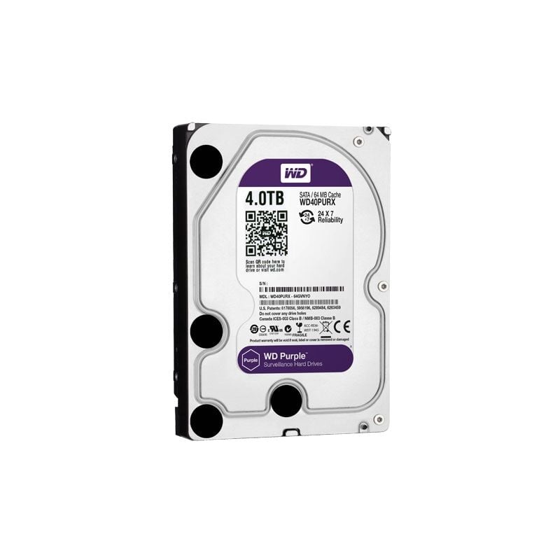 Disque dur 3.5 Western Digital purple 4TB SATA3 64MB WD40PURX video surveillance