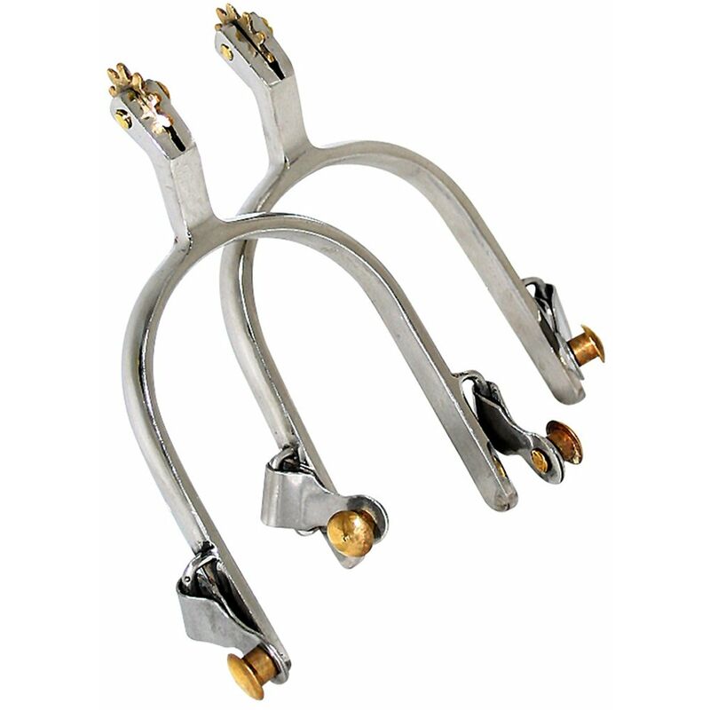 Perons occidentaux en acier inoxydable à bande étroite lisse avec roue dentée en laiton