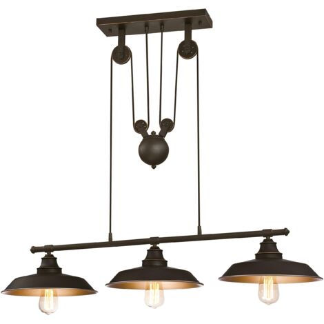 Westinghouse Lighting, 6332540 Lampada a Sospensione per Interni a 3 Luci Island Pulley, Bronzata ad Olio