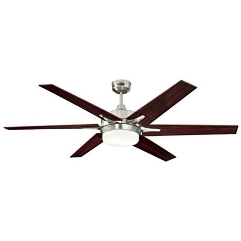 Westinghouse Lighting, 72077 Ventilatore da soffitto in nichel spazzolato per interni da 152 cm Cayuga, kit di luce con vetro smerigliato opale, (7207740)