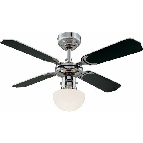 Westinghouse Lighting Portland Ambiance - Ventilatore da soffitto con illuminazione, metallo, finitura cromata con pale reversibili bianche / nere