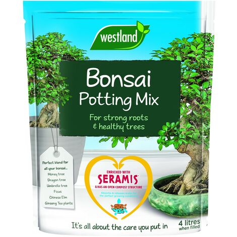 Westland Bonsai Potting Mix Compost Indoor Plant 4 Litres Enriched With Seramis