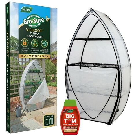 Westland Growhouse Unique Shape Greenhouse Strong Frame + Big Tom Tomato Feed 1L