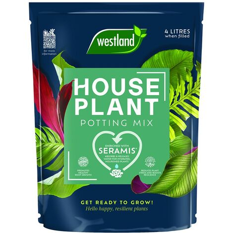 Westland Houseplant Potting Mix Compost Indoor Plant 4 Litres Seramis Enriched