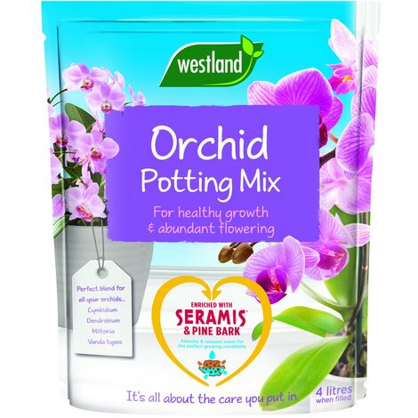 Westland Orchid Potting Mix Compost Indoor Plant 4 Litres Enriched With Seramis