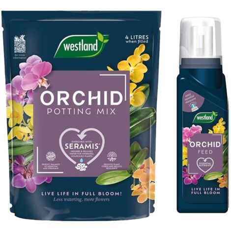 Westland Orchid Potting Mix Compost Indoor Plant 4 Litres & Feed Concentrate