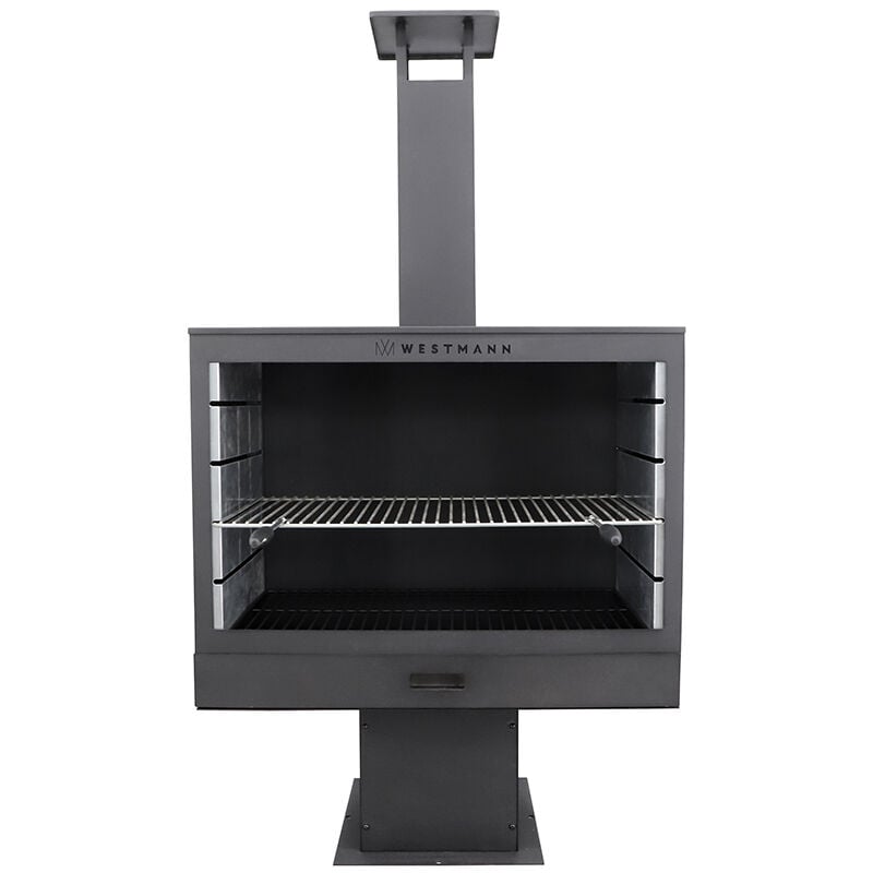 Westmann - acier Barbecue Foyer Noir 50x90x160 cm