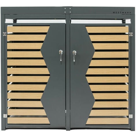 Westmann acier Box pour poubelles pour 2 poubelles 240 litres