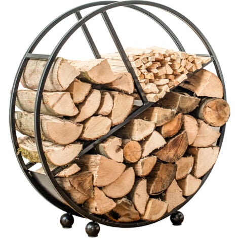 Westmann Acier Étagère à bois Osiris Noir 80x82 cm