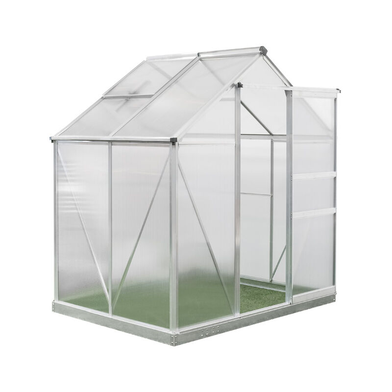 Westmann - Aluminium Gewächshaus Flora 64 Silber 132x190x201 Cm