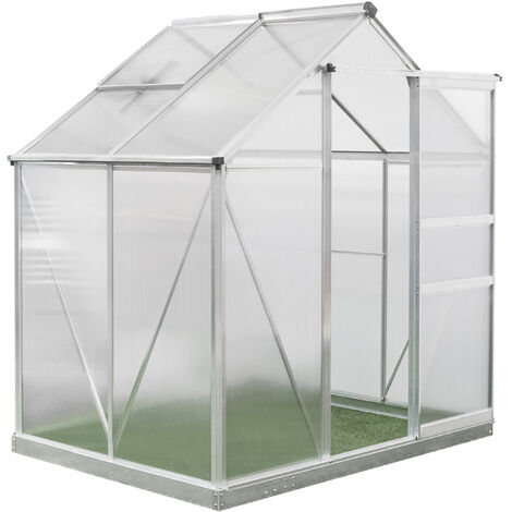 Westmann Aluminium Gewächshaus Flora 64  Silber  132x190x201 cm