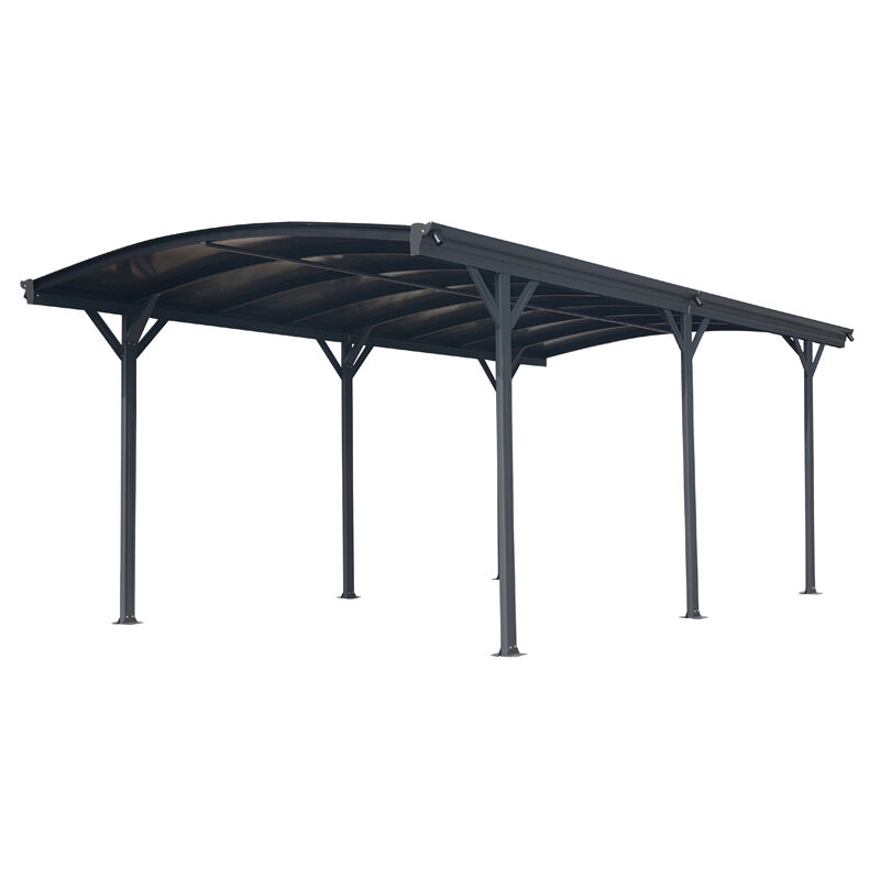 Westmann - aluminium toit rond carport Stockholm gris 576x300 cm