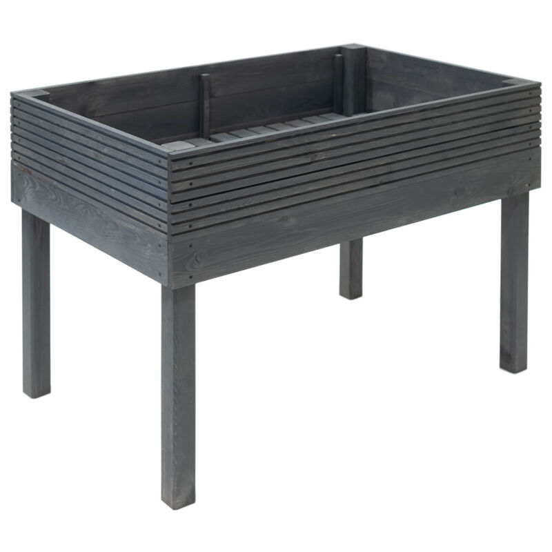 Lit surélevé en bois Frieda Gris foncé 119x75x79 cm - Westmann