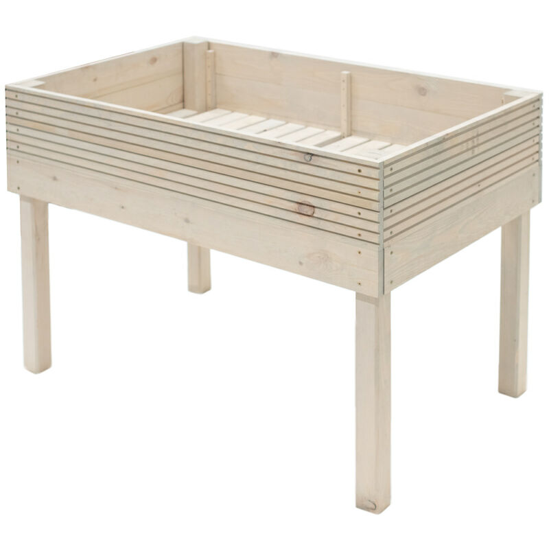 Lit surélevé en bois Frieda Gris 119x75x79 cm - Westmann