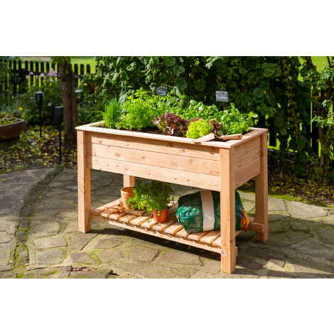 Westmann Lärchenholz Hochbeet Emily mit Ablage  Natur  120x65x75 cm