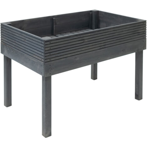 Westmann Lit surélevé en bois Frieda Gris foncé 119x75x79 cm