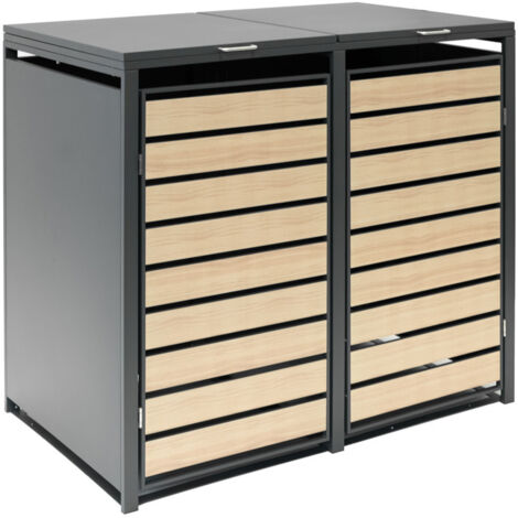 Westmann Metall Mülltonnenbox 2er Lacina  Anthrazit  132x80x116 cm