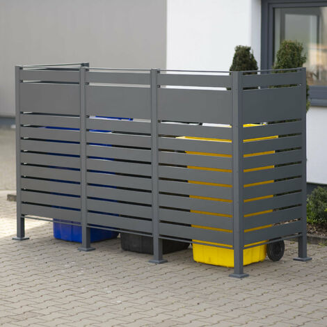 Westmann Metall Mülltonnenverkleidung Planum  3x240 L  Anthrazit  240x90x150 cm
