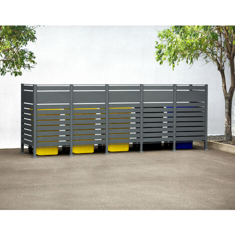 Westmann Metall Mülltonnenverkleidung Planum  5x240 L  Anthrazit  400x90x150 cm
