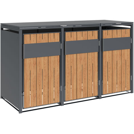 Westmann Mülltonnenbox Holzoptik 3er