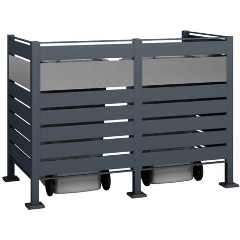Westmann Mülltonnenverkleidung Planum 2er Box, anthrazit, 80 x 160 x 120 cm (B x T x H)