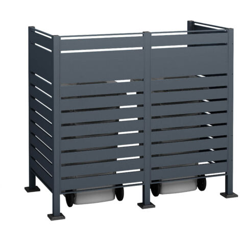 Westmann Mülltonnenverkleidung Planum 2er Box, anthrazit, 80 x 160 x 150 cm (B x T x H)