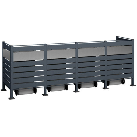 Westmann Mülltonnenverkleidung Planum 4er Box, anthrazit, 80 x 320 x 120 cm (B x T x H)