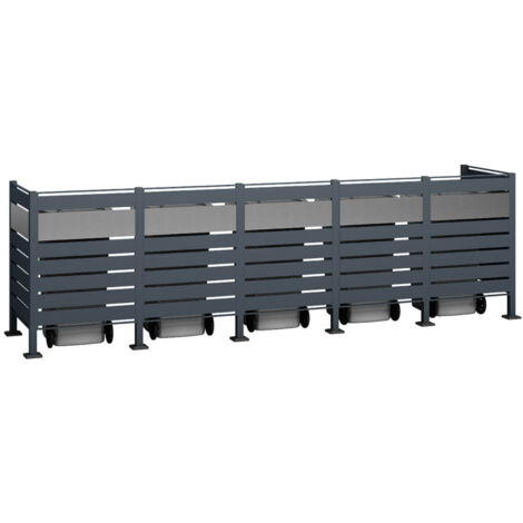 Westmann Mülltonnenverkleidung Planum 5er Box, anthrazit, 80 x 400 x 120 cm (B x T x H)
