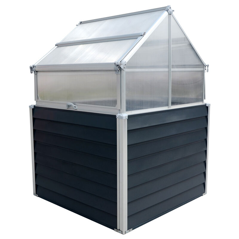 Westmann - Métal Lit surélevé avec serre Store & Grow Anthracite