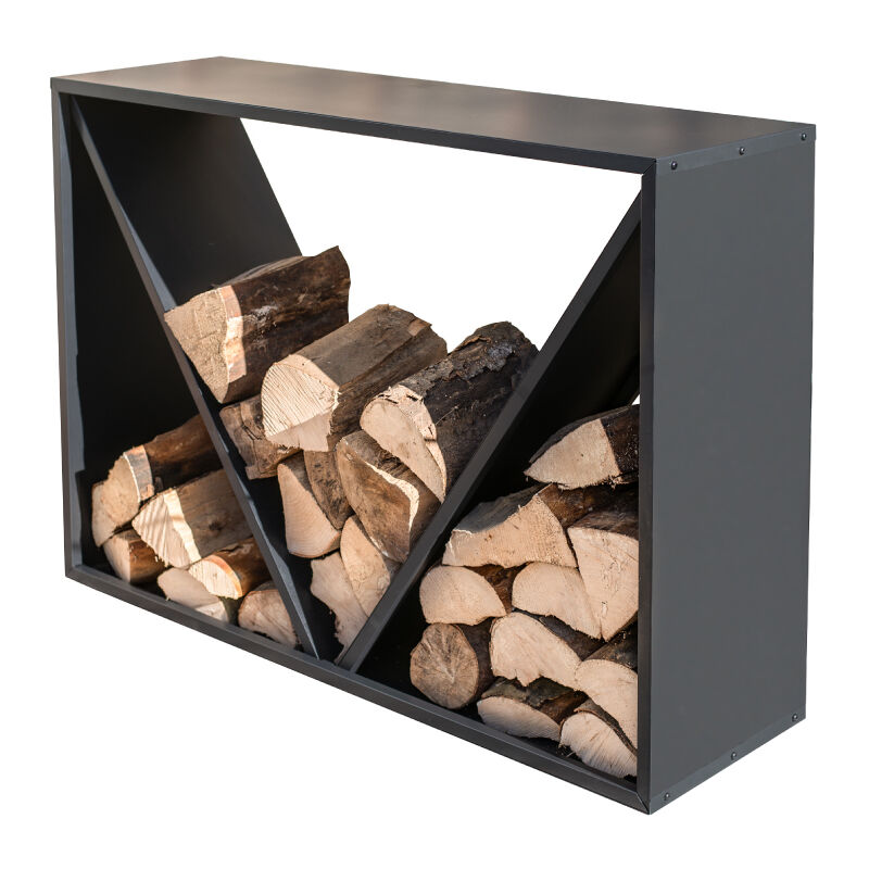 Stahl Kaminholzregal Schwarz 115x35x80 Cm - Westmann