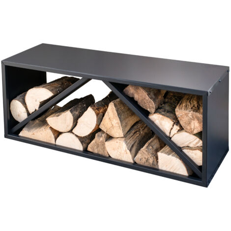 Westmann Stahl Kaminholzregal Adam L  Schwarz  104x35x40 cm