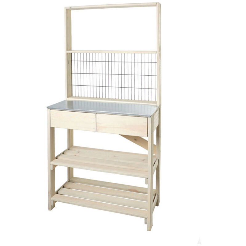 Westmann - Table à plantes en bois Fiona Nature 78x38x158 cm