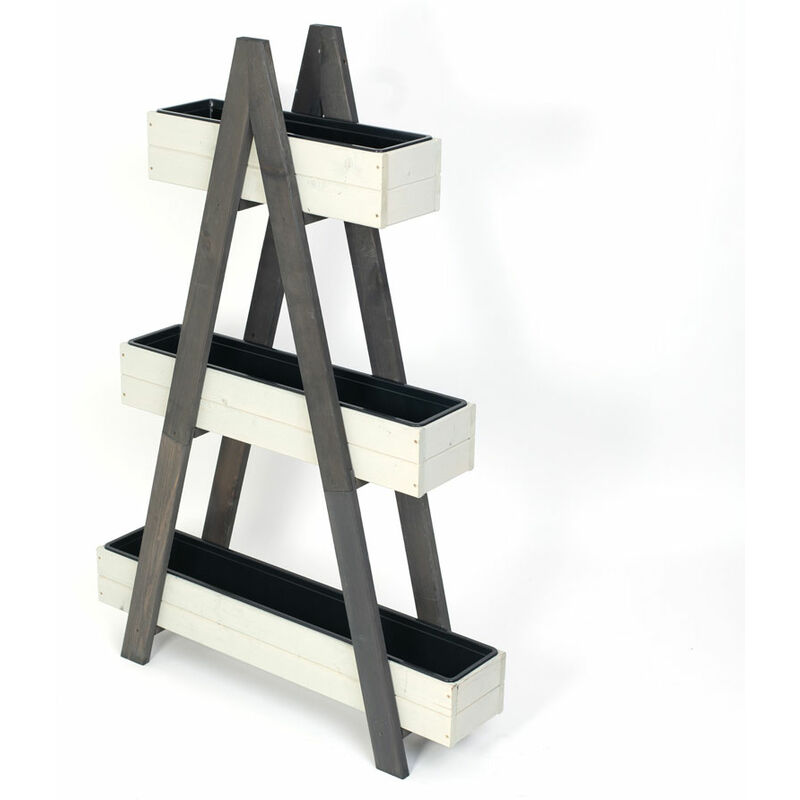 Westmann - tagère pour plantes en bois Ella Gris 101x25x147 cm