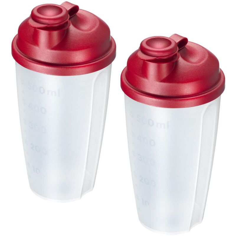 Westmark - 2 Shaker per condimenti con Scala Graduata, Disco Rimovibile e Beccuccio Richiudibile, Capacità: 0,5 l, Plastica, Senza bpa, Mixery,