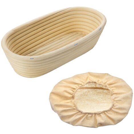 Westmark 3204227B - Set di 1 cubi per fermentazione, ovali + rivestimento, in canna/cotone, beige chiaro/beige